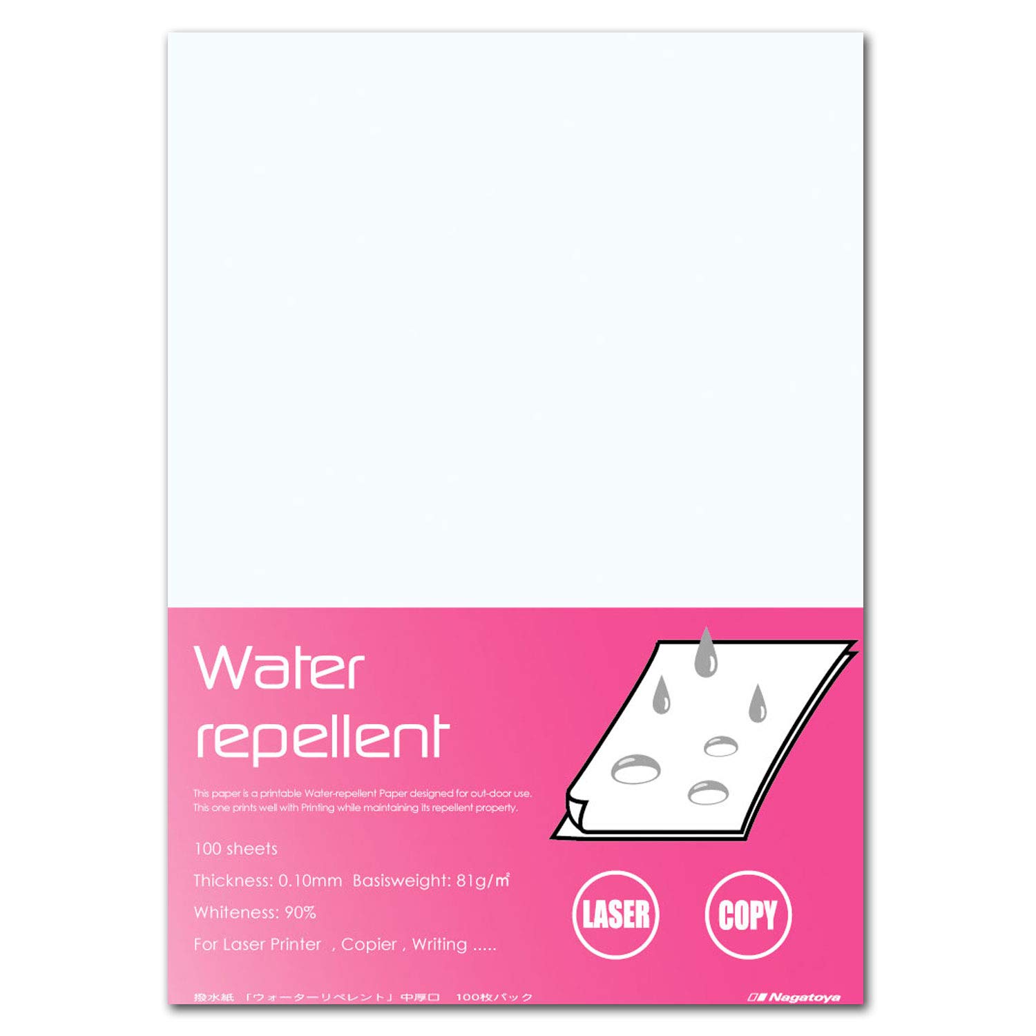 Водоотталкивающая бумага Nagatoya Shoten A4 средней толщины 100 листов [водоотталкивающая] Na-WR101